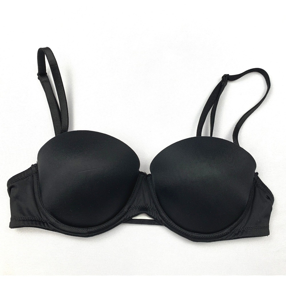 Victorias Secret PINK Bra 34B Black Wear Everywhere MultiWay Convertible Push Up